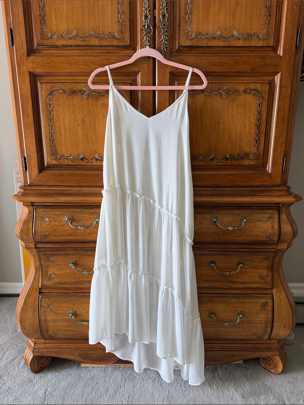 Wishlist White Asymmetrical Tiered Slip Dress
